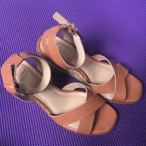 Tan leather Target wedges